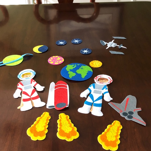 Solar System bulletin board set with 3 finger puppets and felt board pieces - Picture 6 of 7